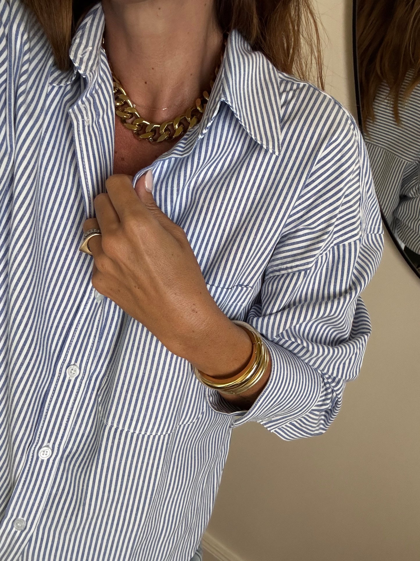 Chemise CONSTANCE rayée bleue