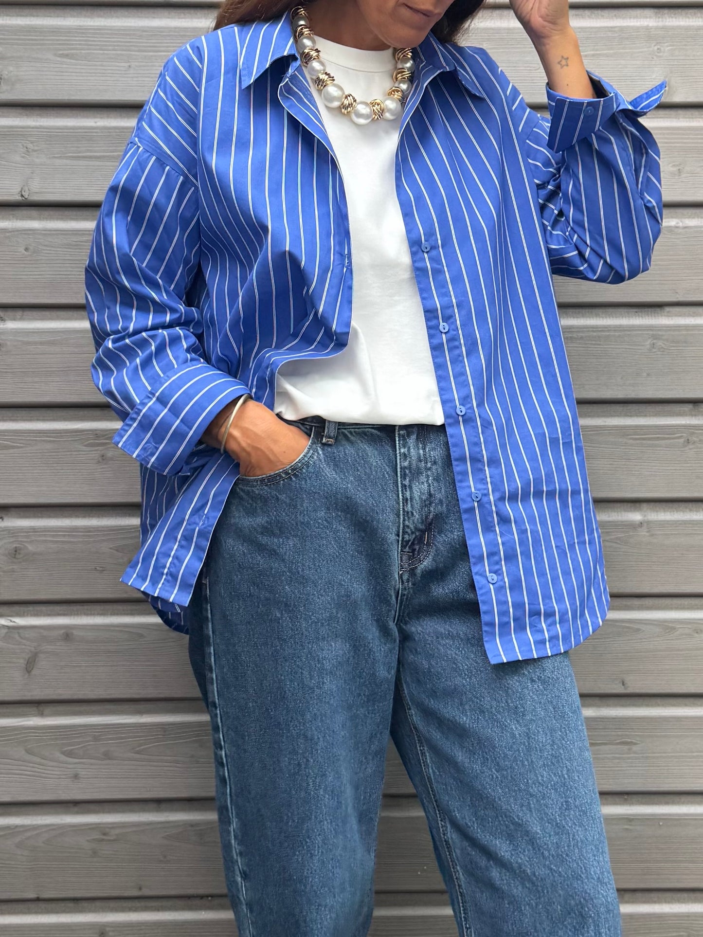 Chemise CLARA rayée bleue
