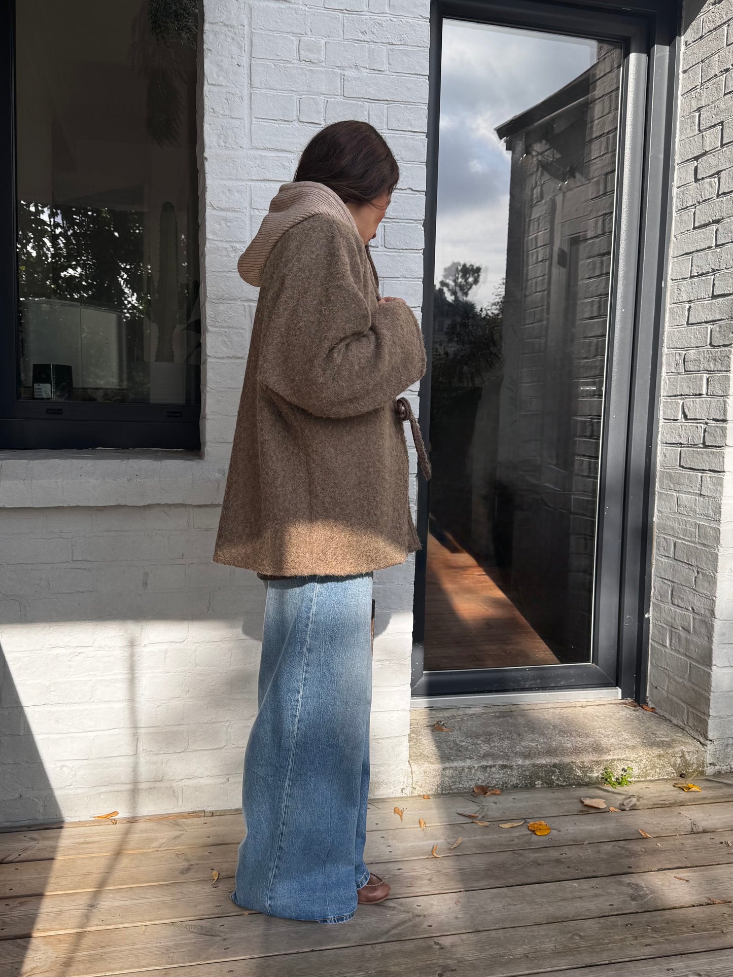 Veste CALISTE taupe à noeuds