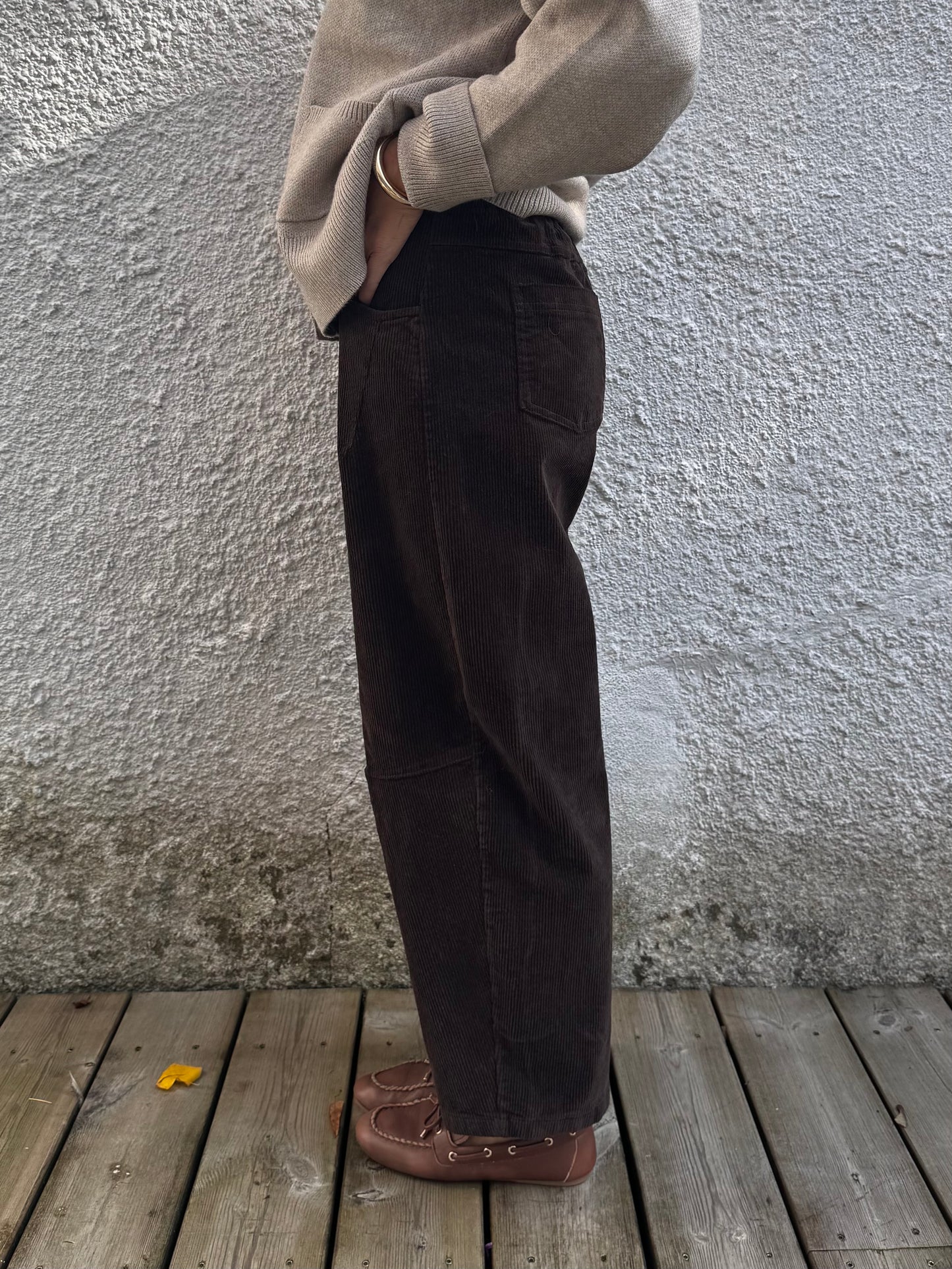 Pantalon RAPHAËL velours choco