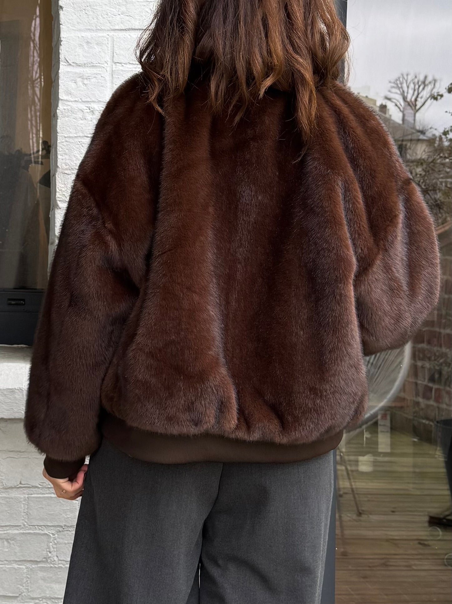 Bombers PAULIN faux fur choco