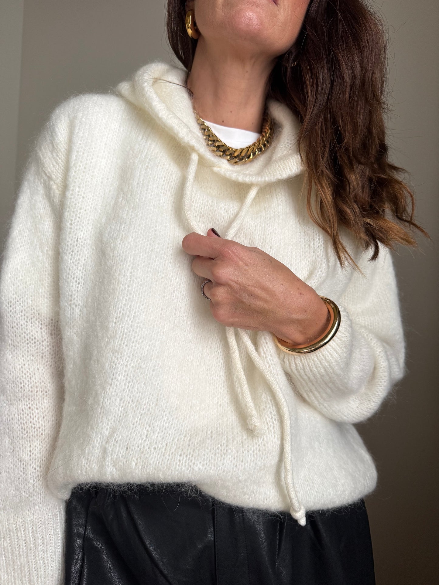 Pull à capuche NAD écru