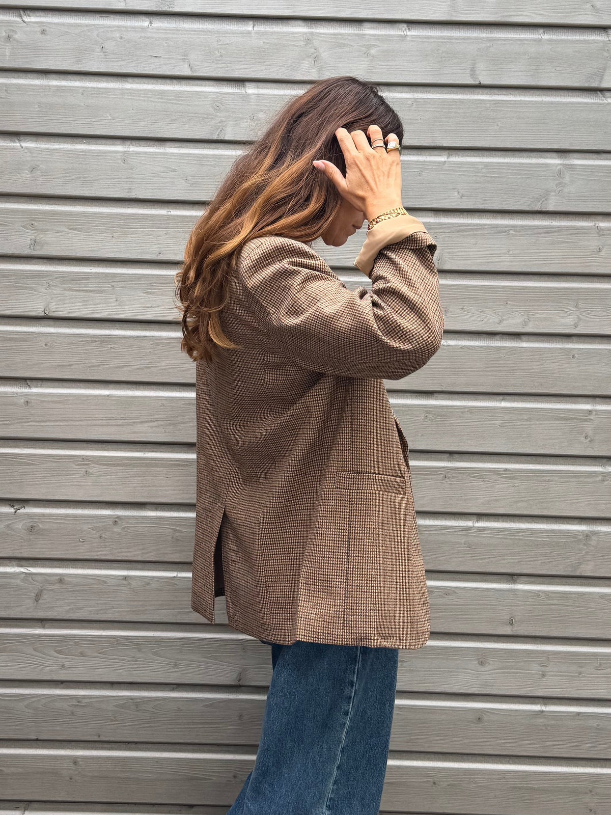 Blazer CLEM à carreaux marron
