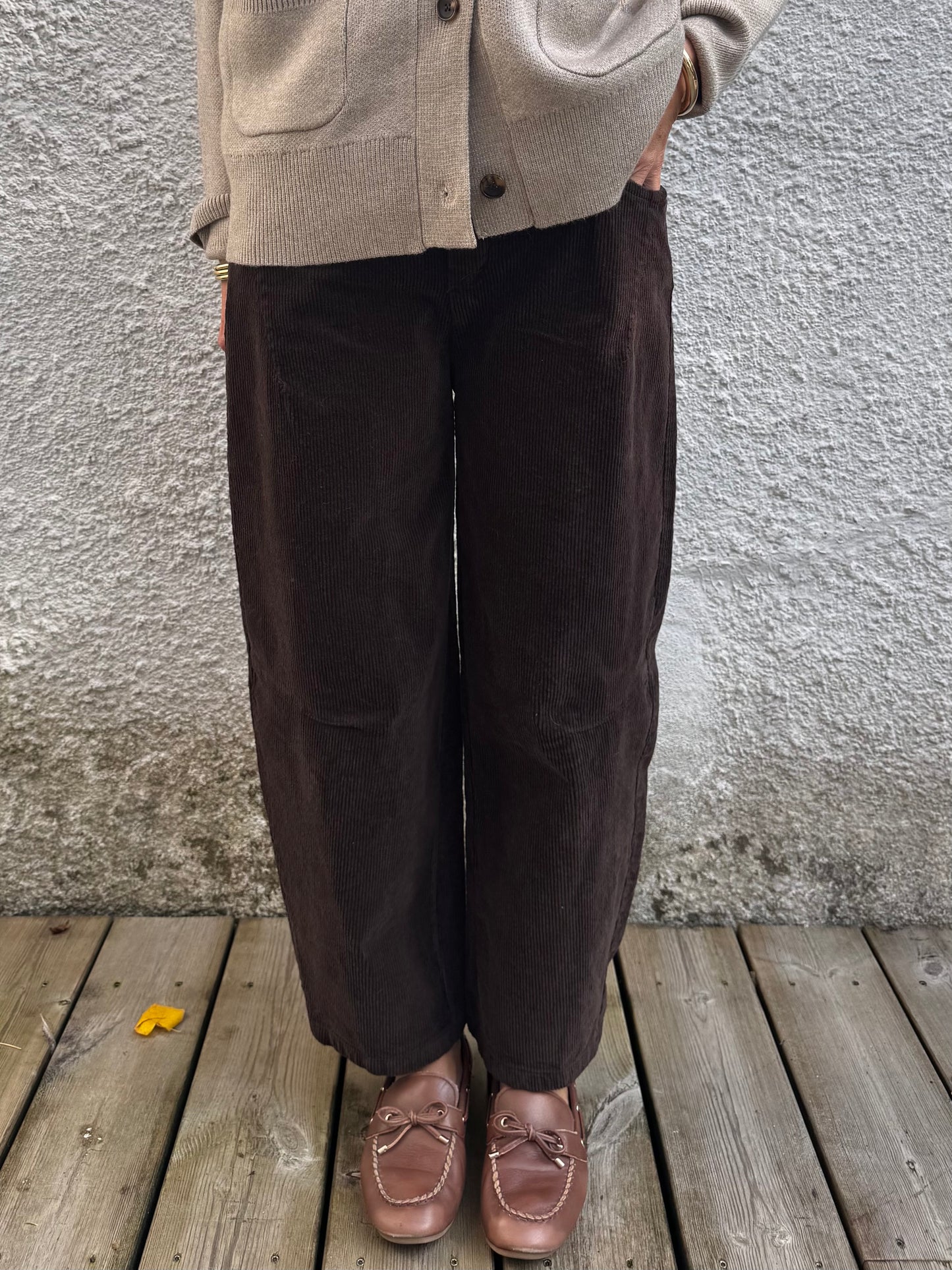 Pantalon RAPHAËL velours choco