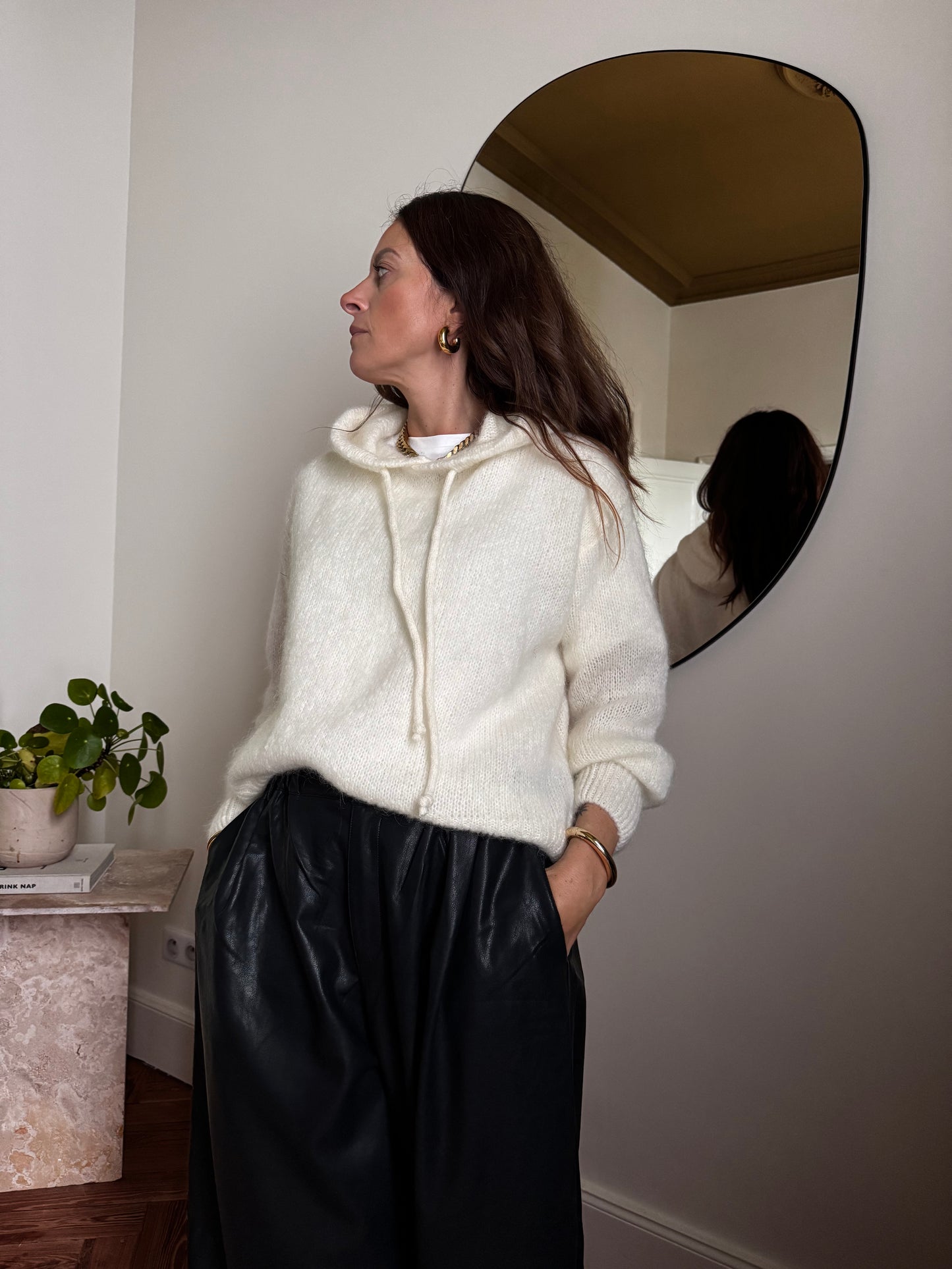 Pull à capuche NAD écru