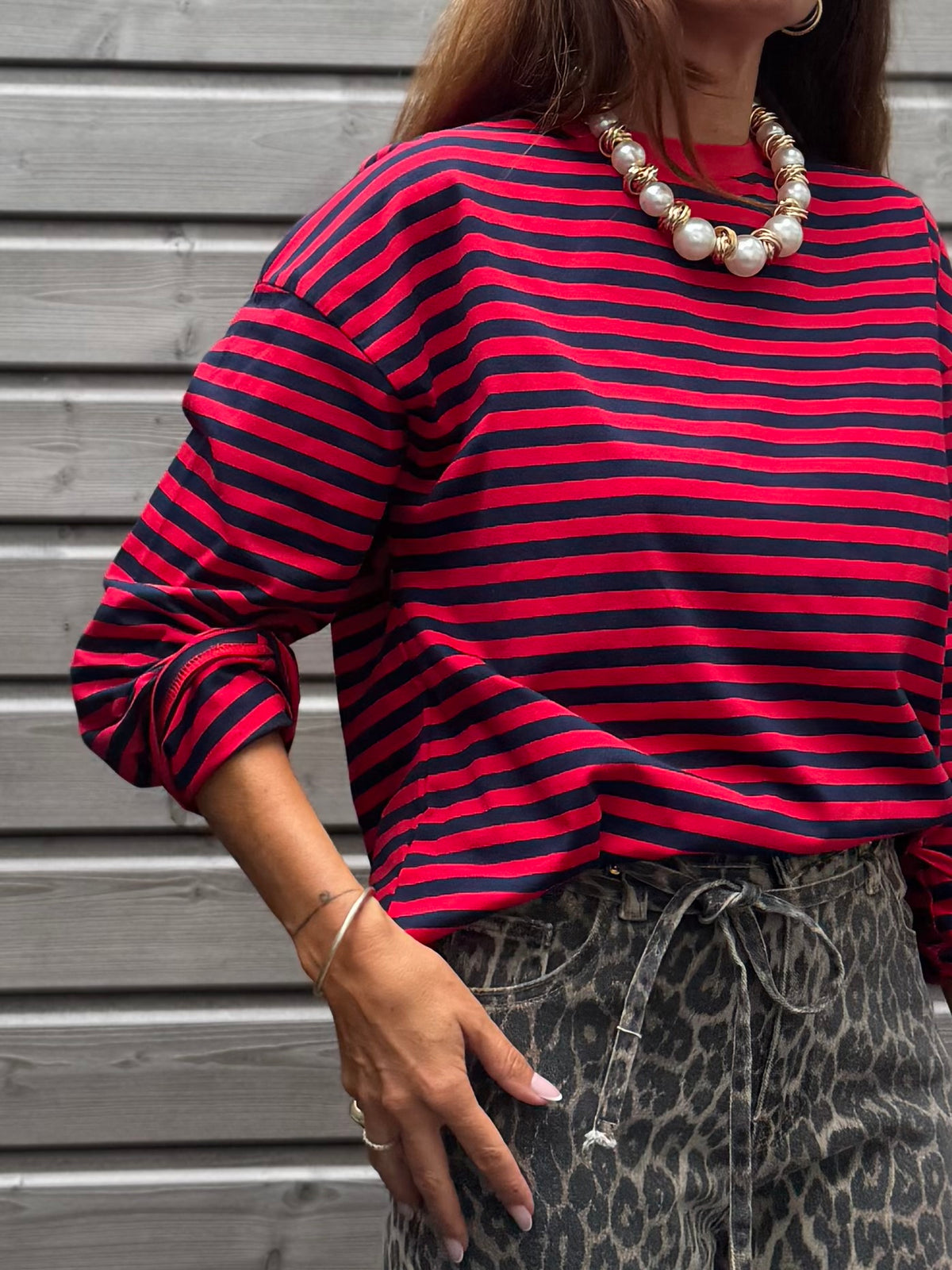 T-shirt PABLO rayé marine/rouge