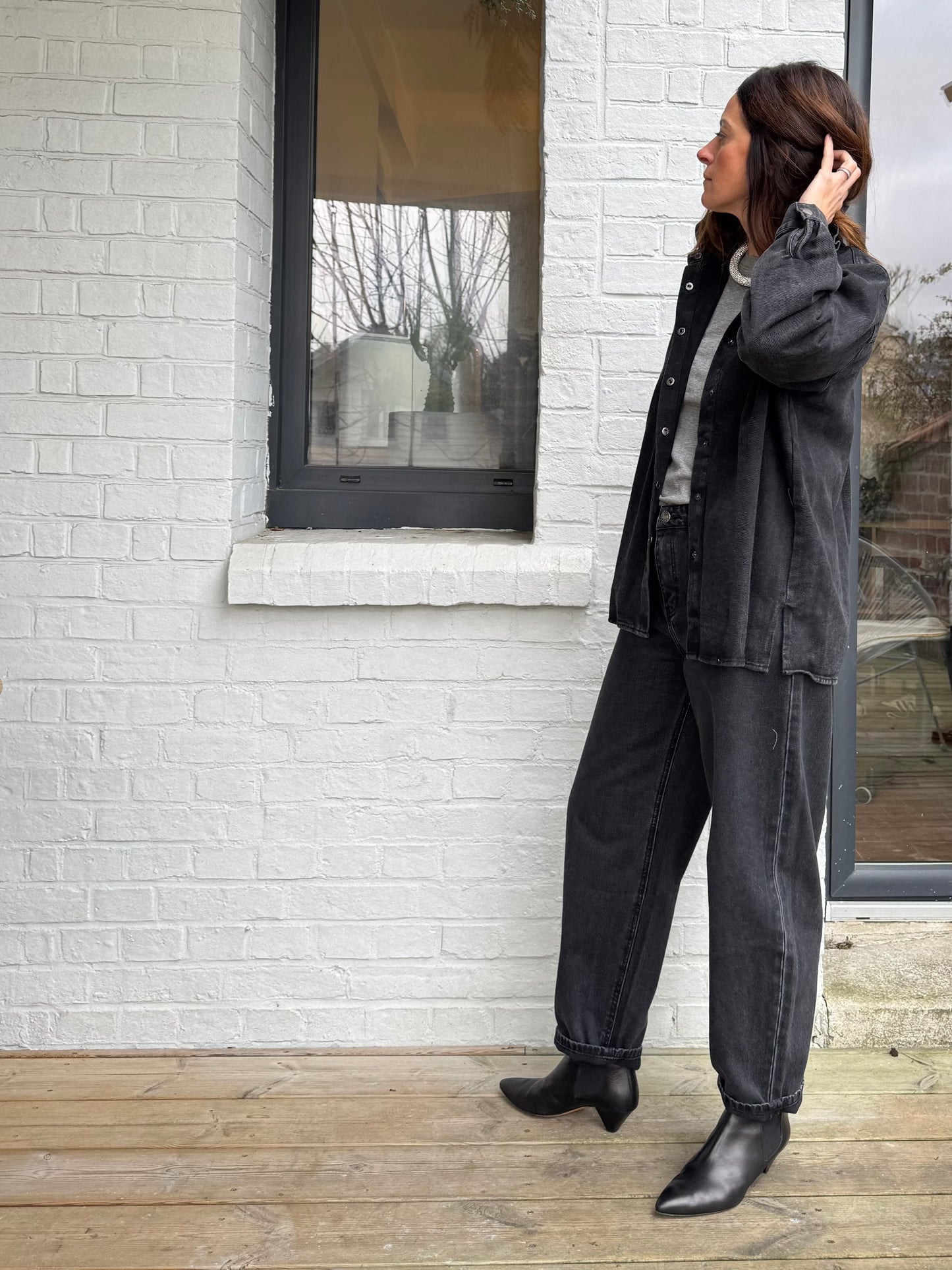 Chemise DÉSIRÉE denim noir délavé