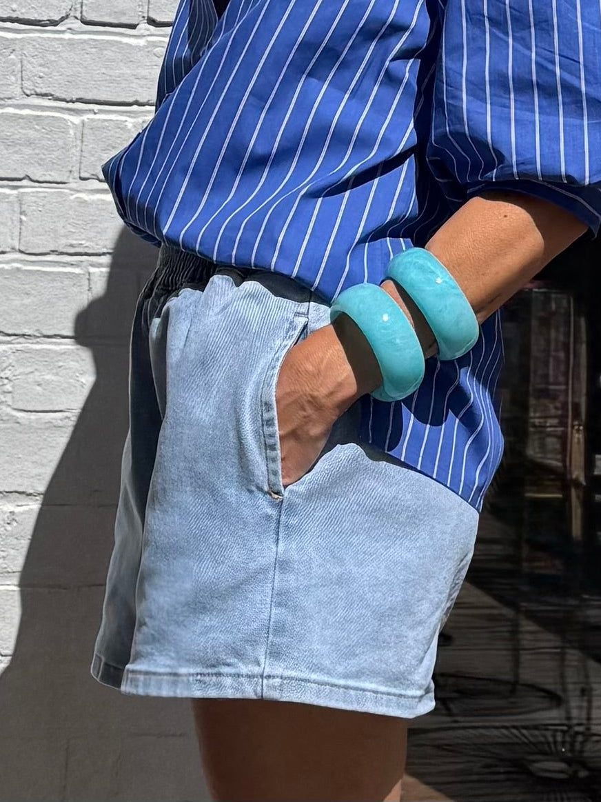 Short PACO denim bleu