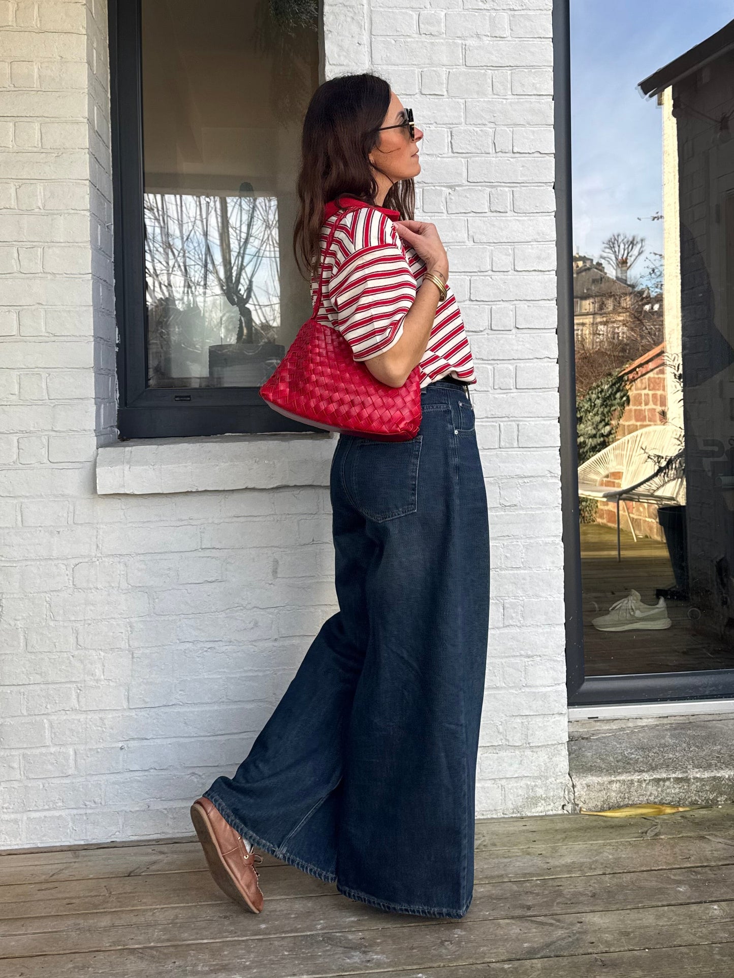 Polo JOHN rayé rouge