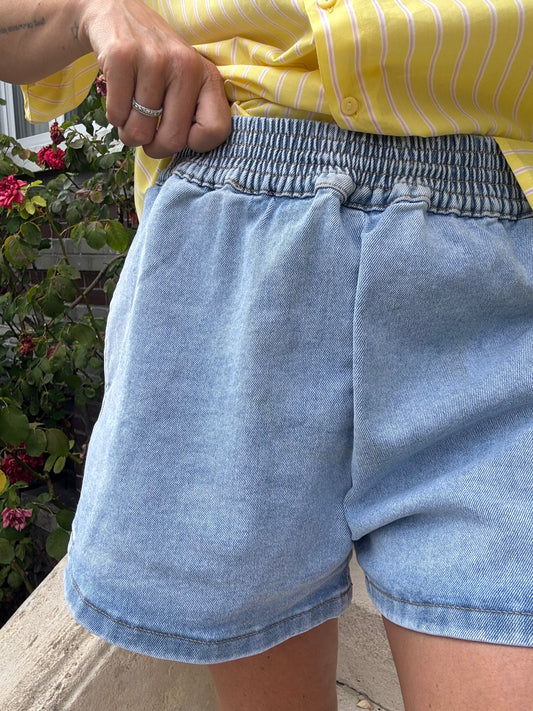 Short PACO denim bleu