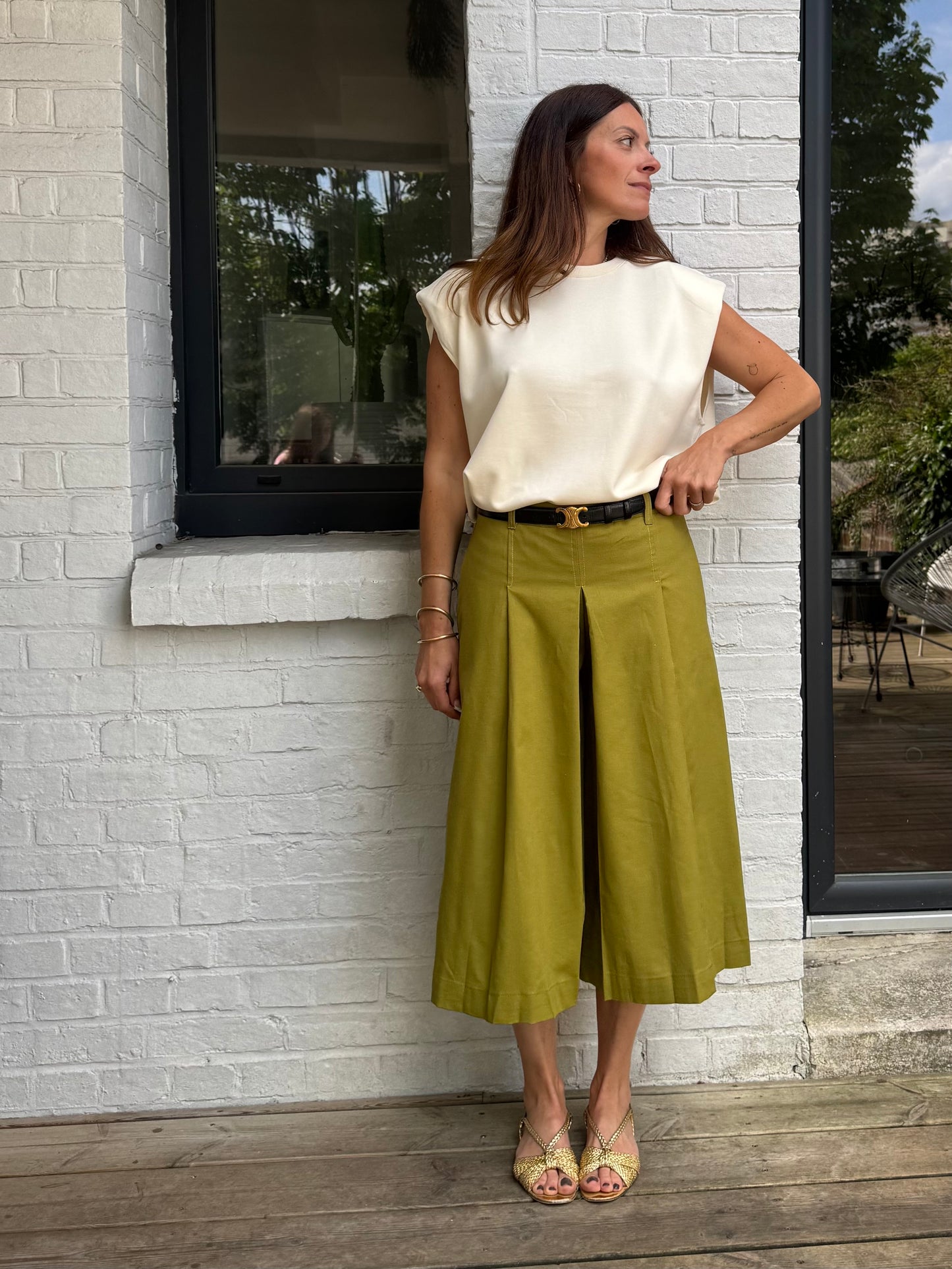 Jupe culotte ÉDEN olive