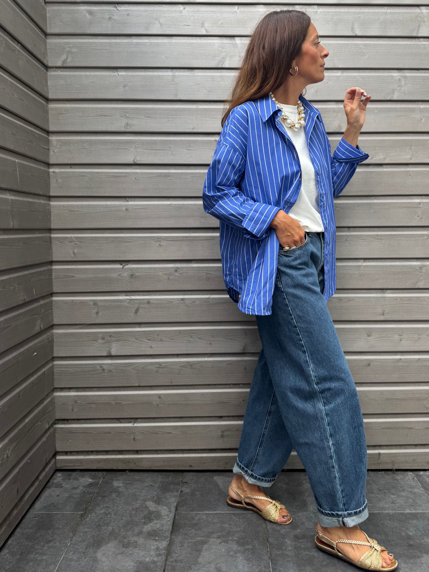 Chemise CLARA rayée bleue