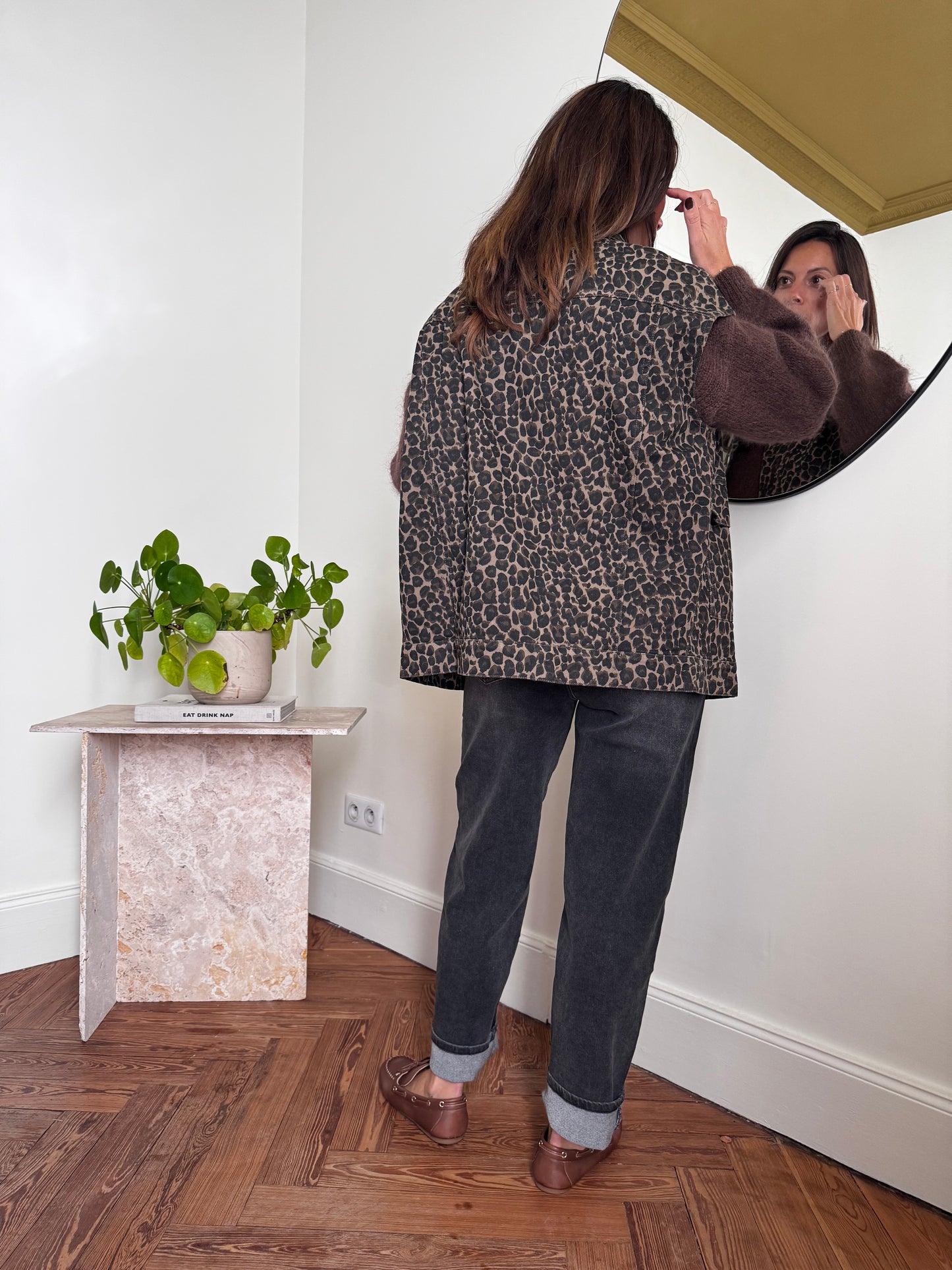 Veste BILLIE denim léopard