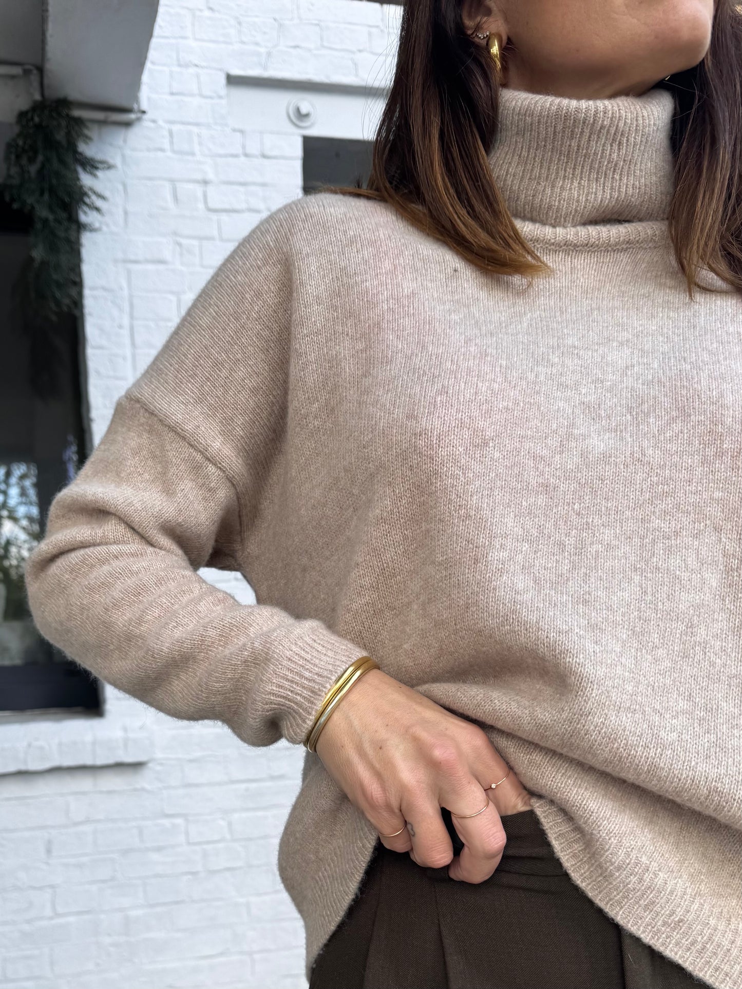 Pull col roulé ARTHUR beige