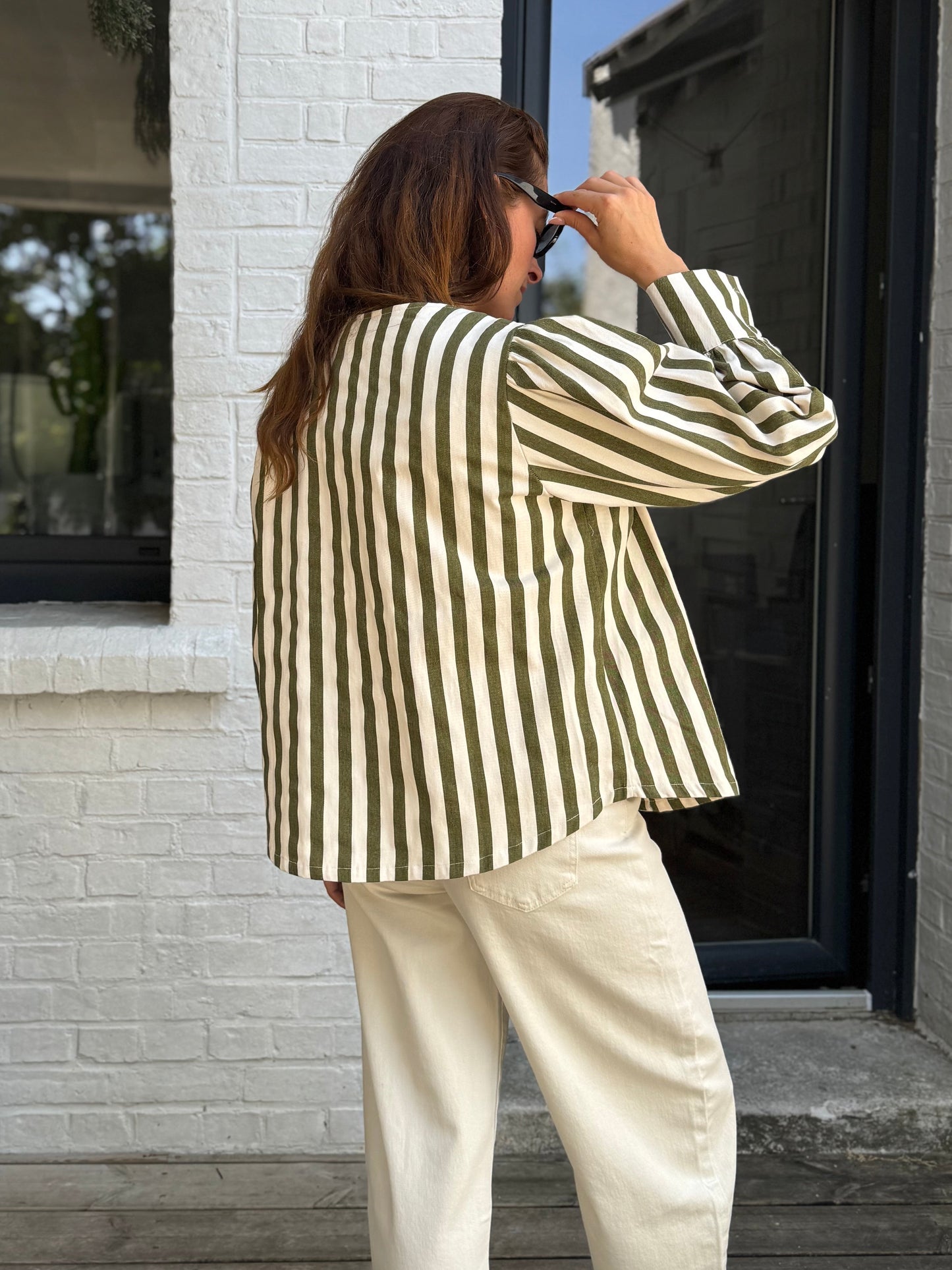 Veste VALENTINE rayée kaki