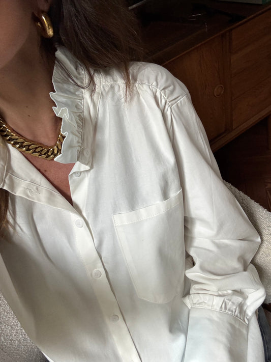 Chemise SOPHIE col volant écrue