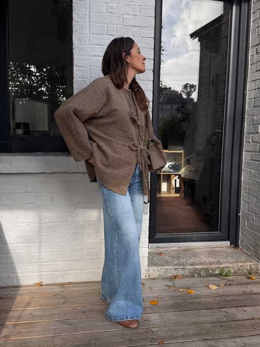 Veste CALISTE taupe à noeuds