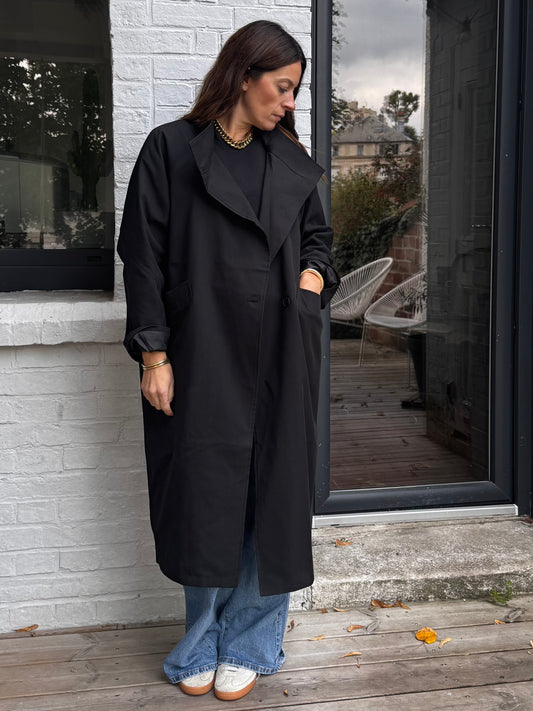 Trench RAPH oversize noir