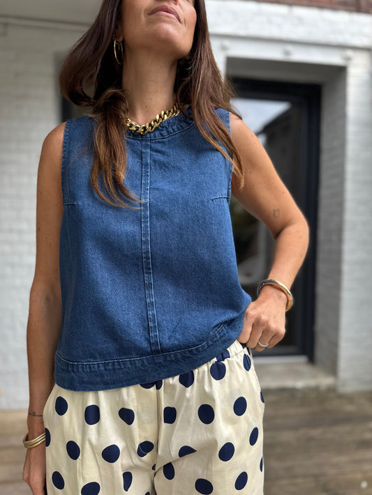 Top HECTOR denim bleu