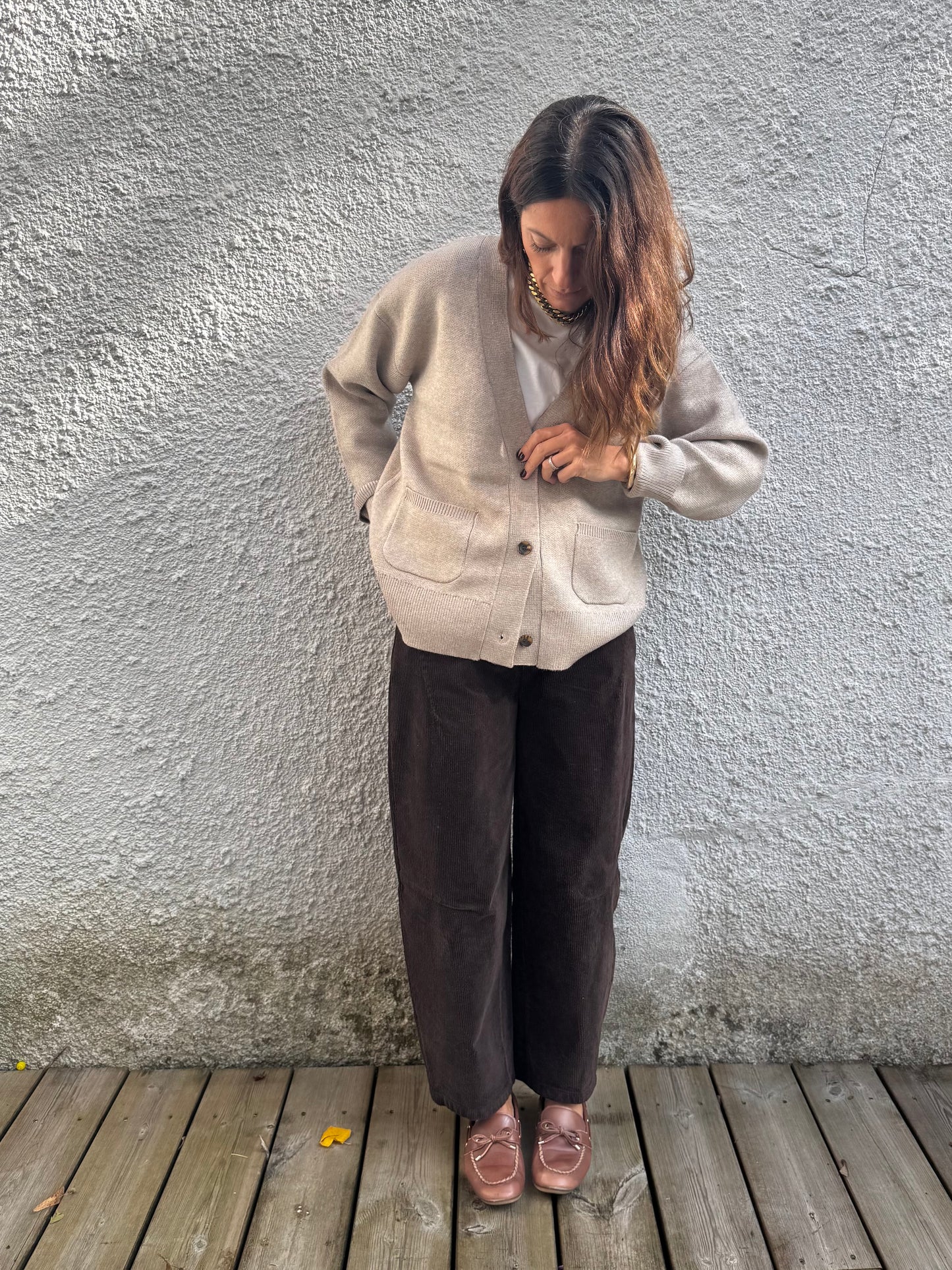 Pantalon RAPHAËL velours choco
