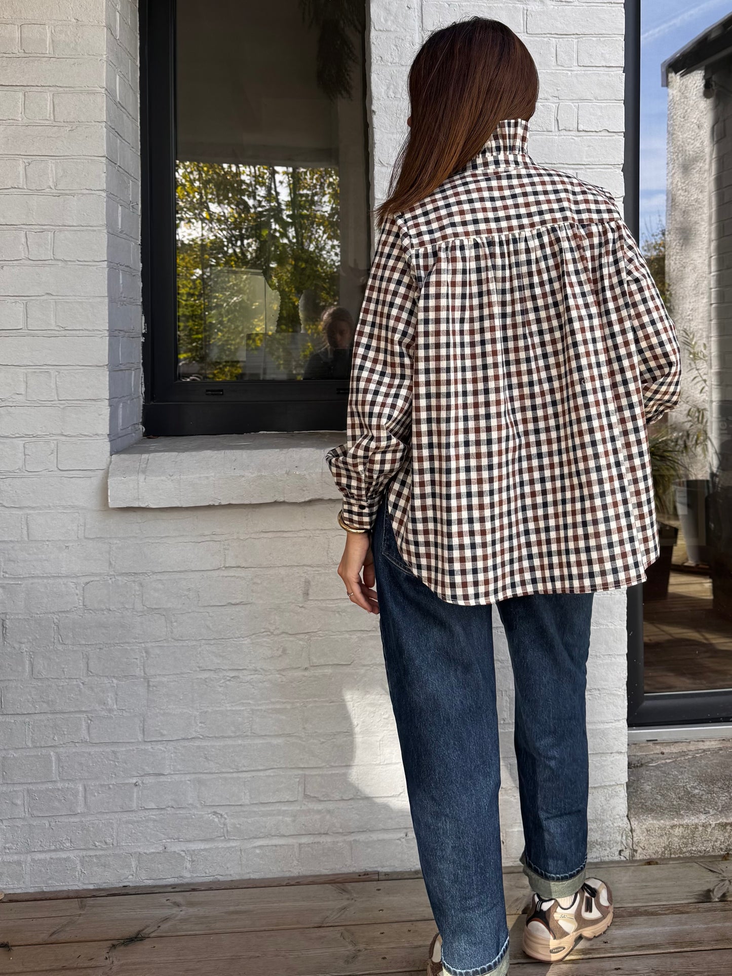 Chemise ALMA marron et marine