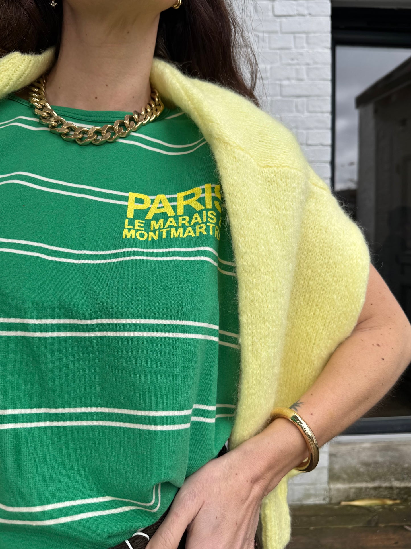 T-shirt rayé ÉRIC vert