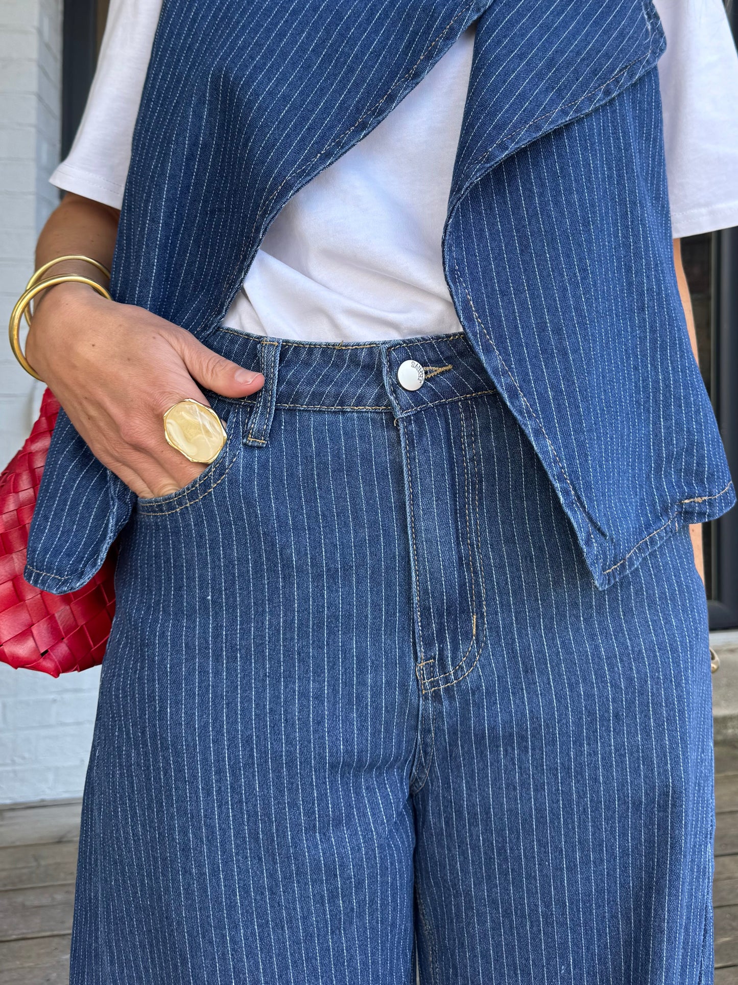 Pantalon MARLO denim rayé