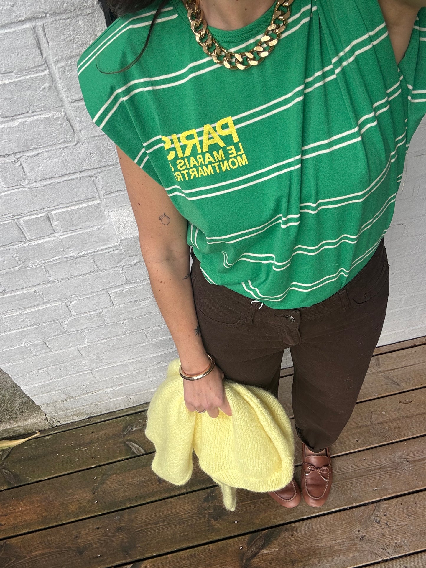 T-shirt rayé ÉRIC vert