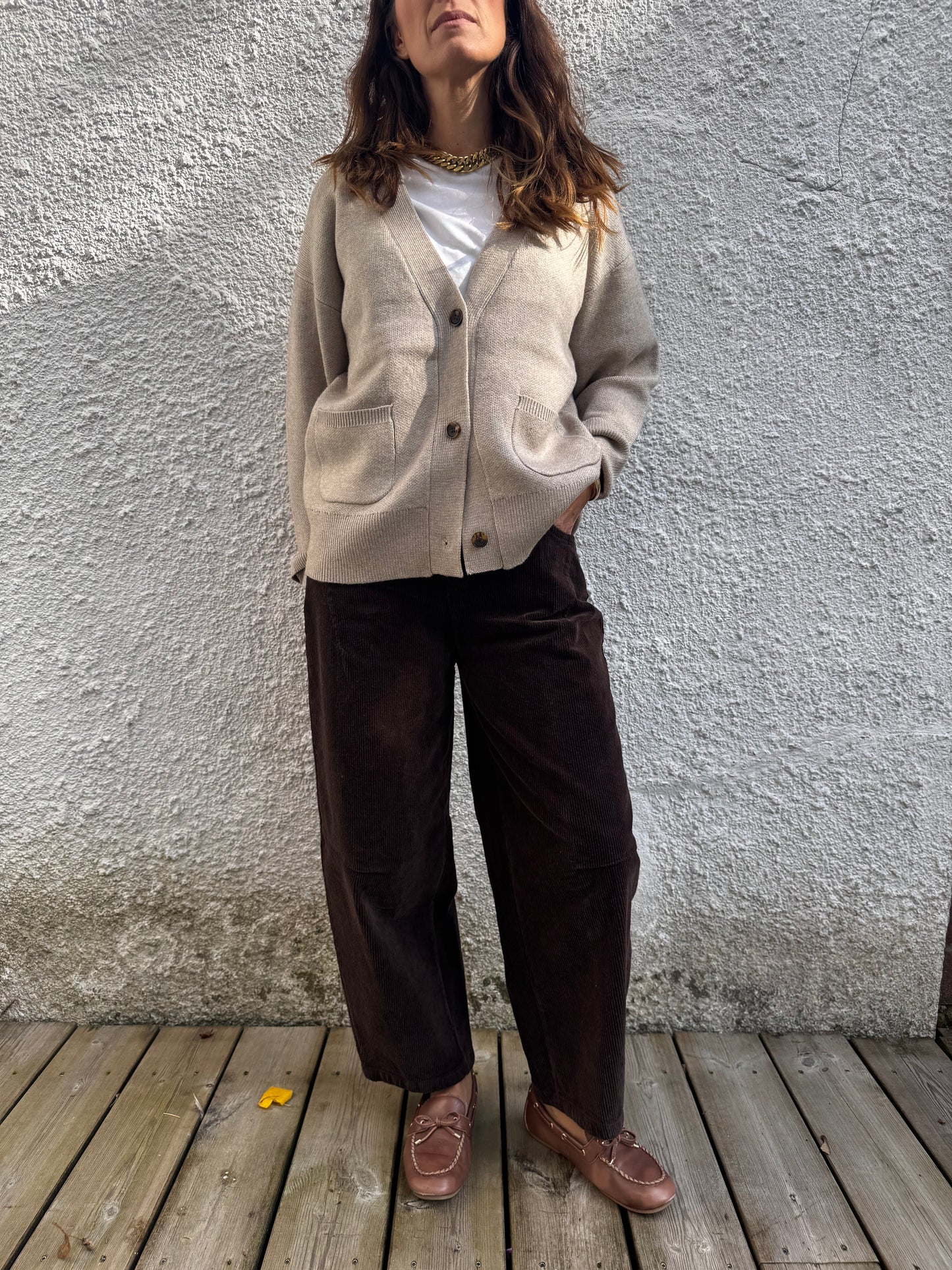 Pantalon RAPHAËL velours choco