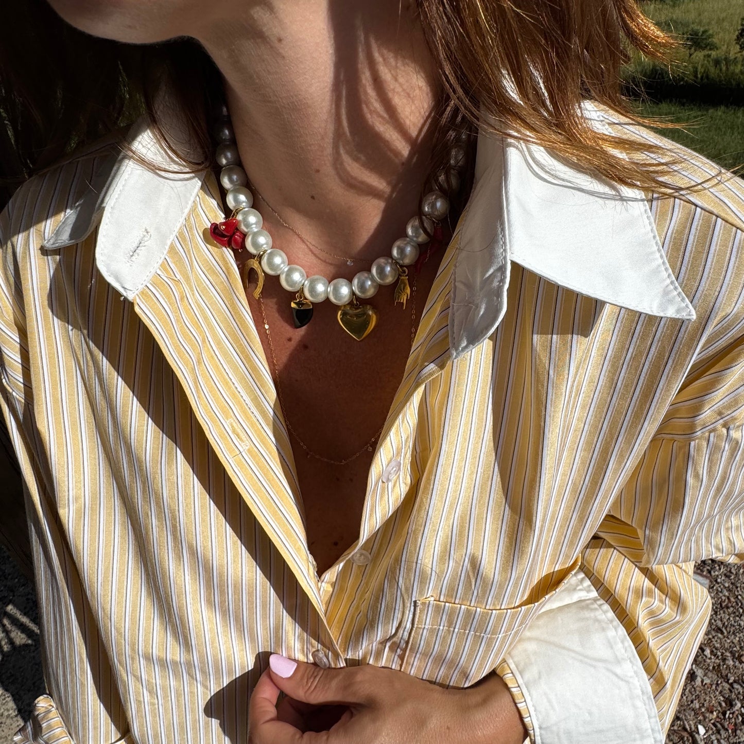 Pantalon SOL rayé jaune