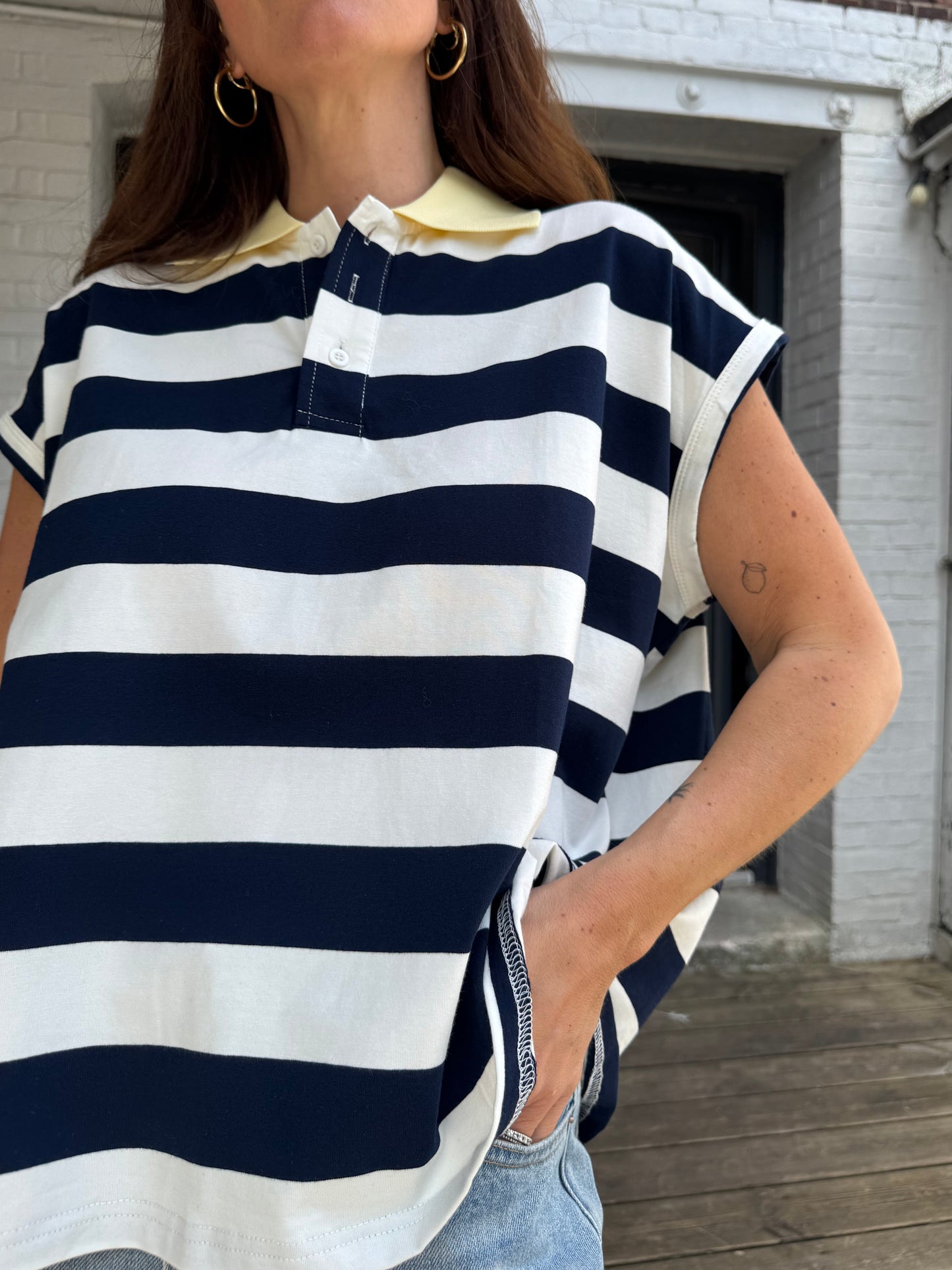 Polo MEL rayé bleu