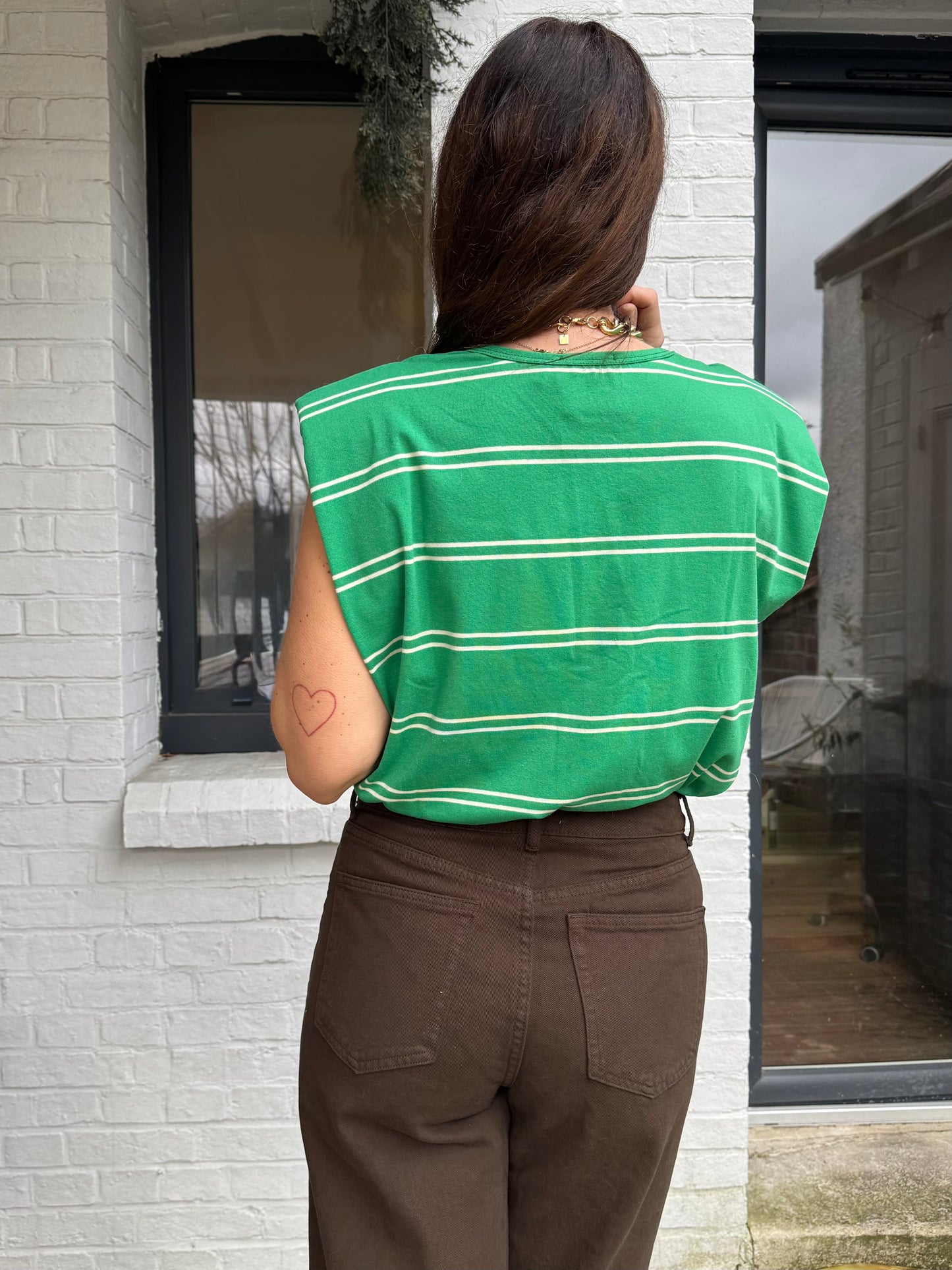 T-shirt rayé ÉRIC vert