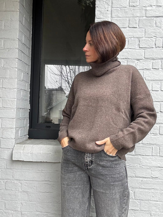 Pull col roulé ARTHUR taupe