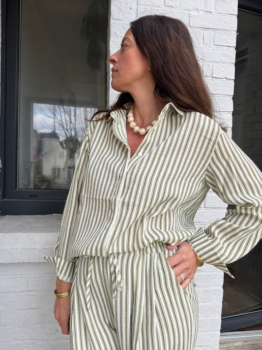 Chemise PAULINE rayé kaki