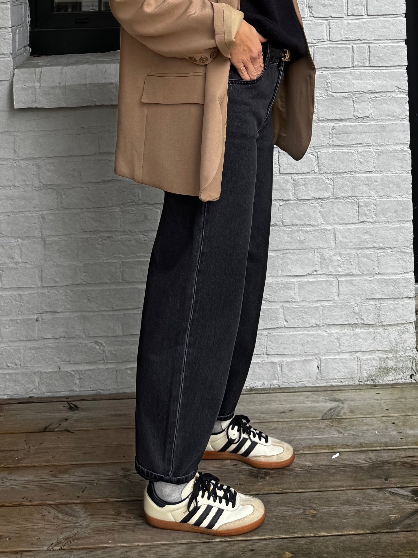 Jean balloon HUGO noir délavé