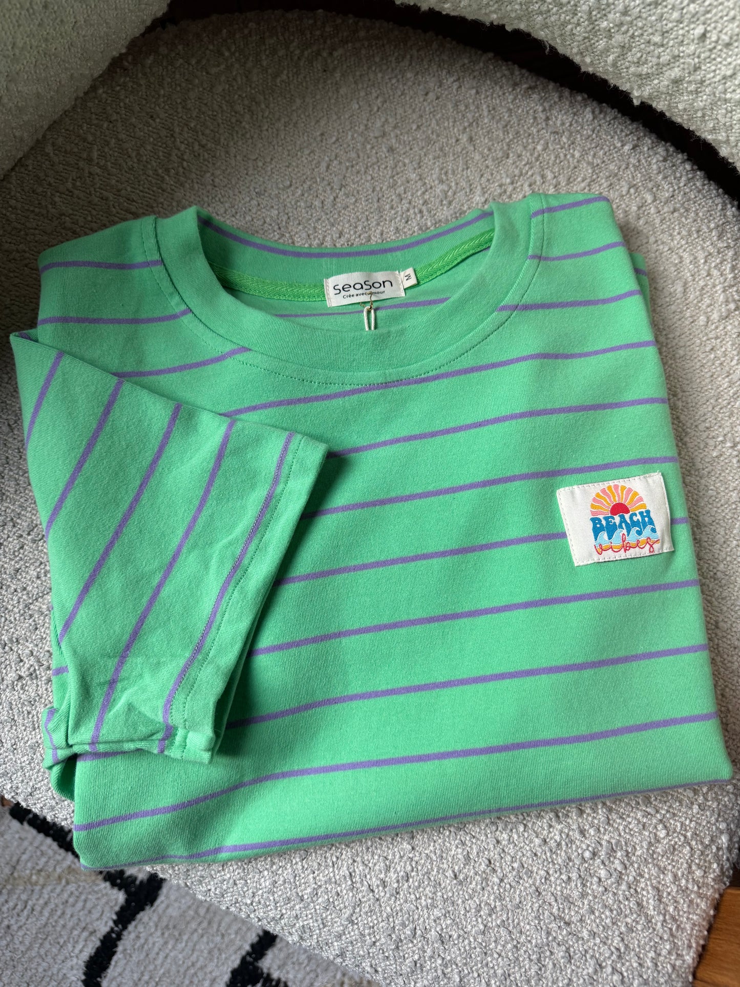 Ensemble RIO rayé vert/violet