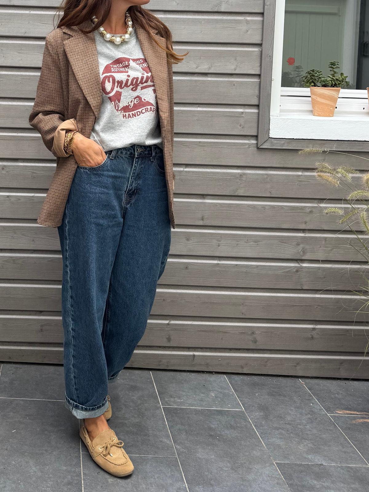 Blazer CLEM à carreaux marron