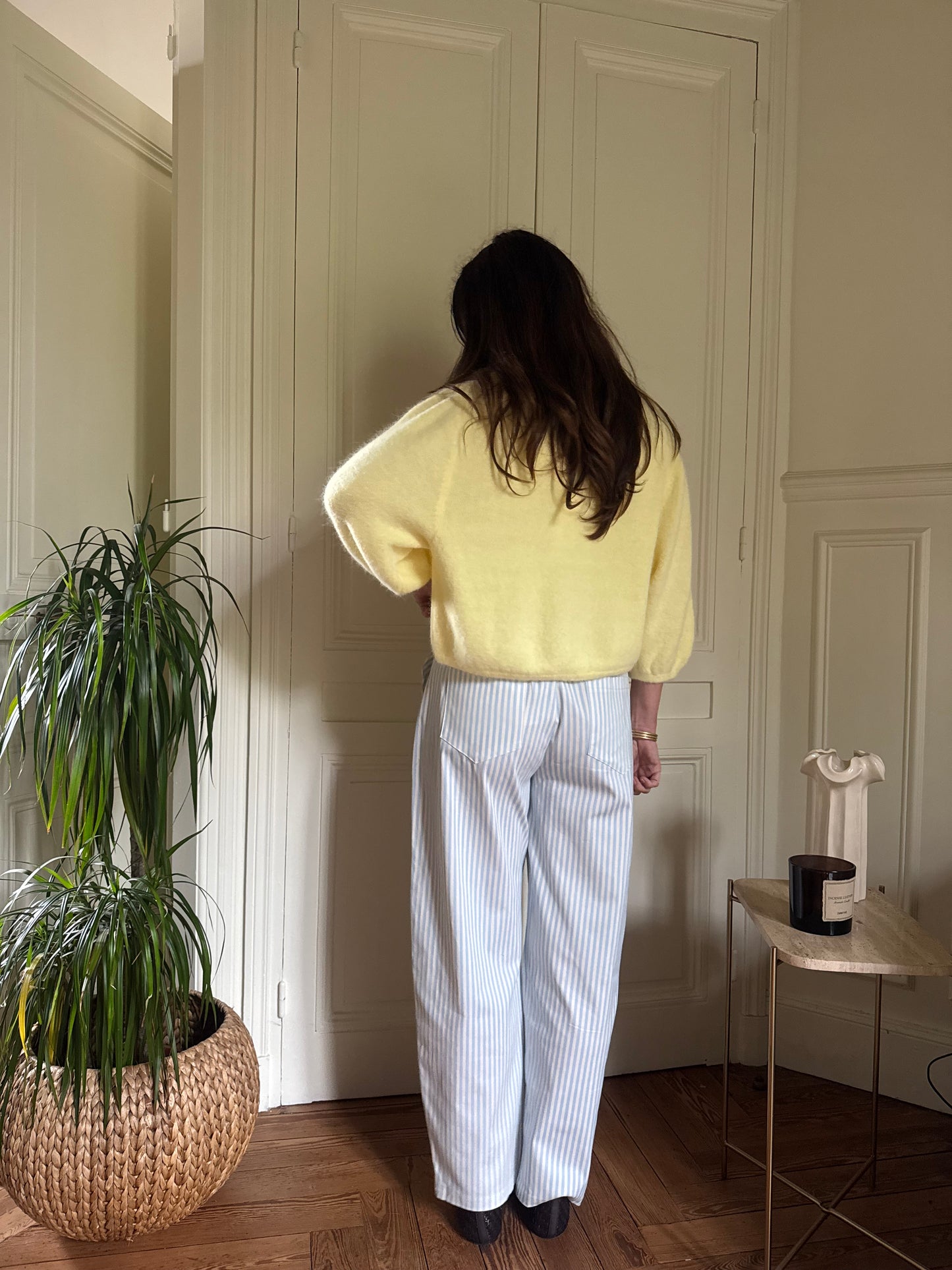 Pantalon SACHA rayé bleu