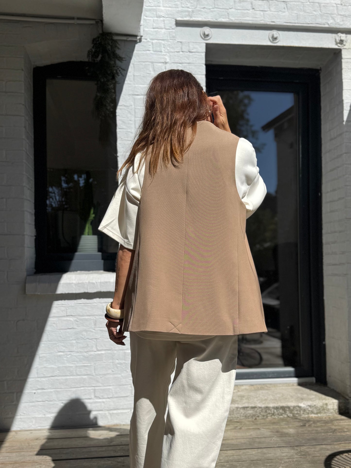 Blazer sans manches JOHN beige