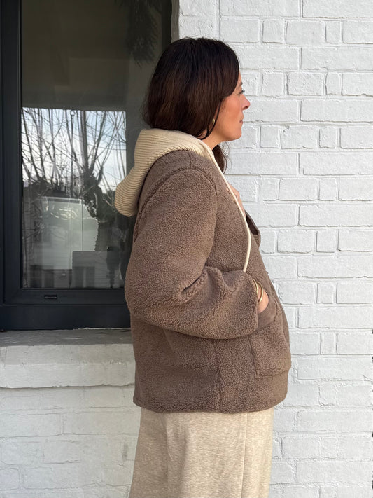 Veste GIL taupe à capuche