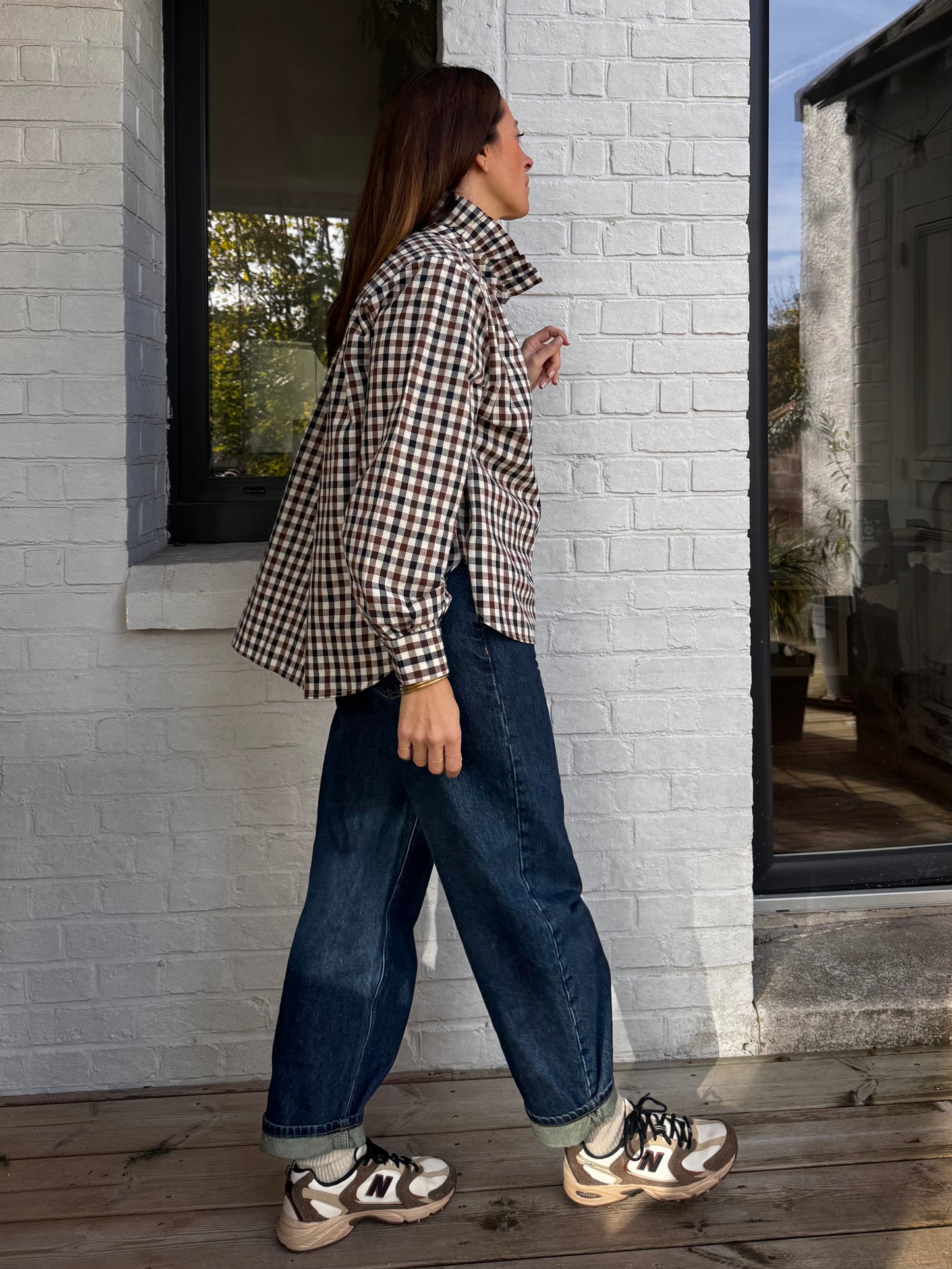 Chemise ALMA marron et marine