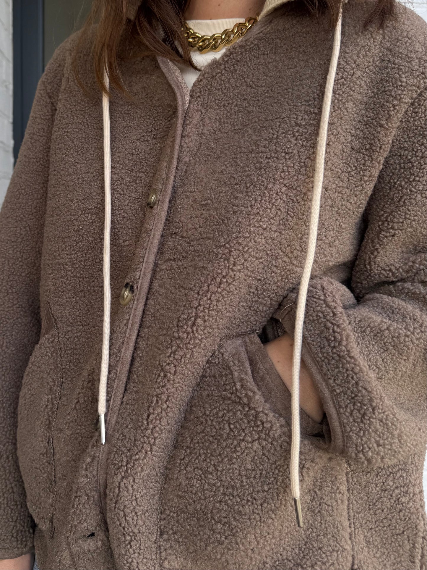 Veste GIL taupe à capuche