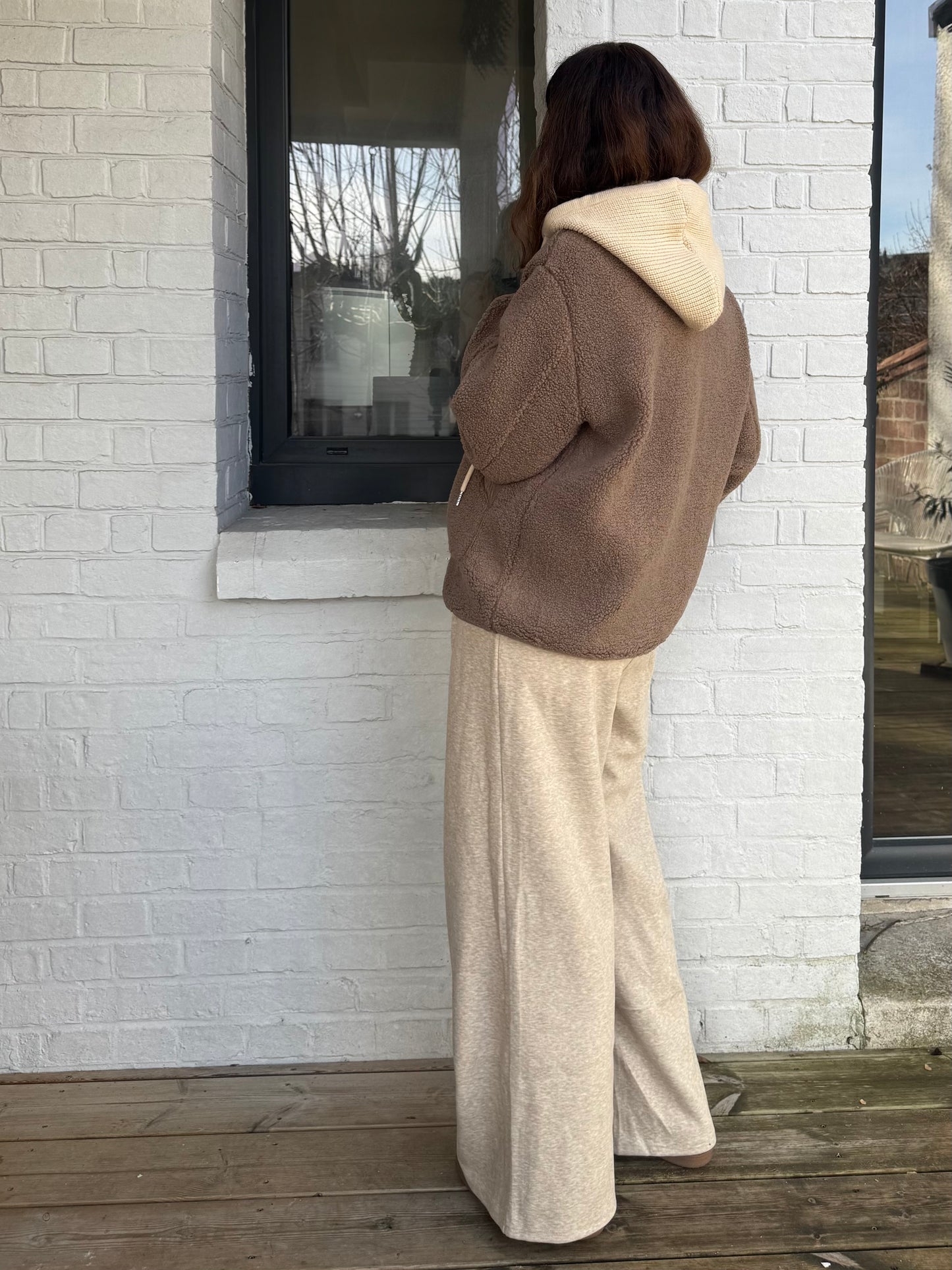 Veste GIL taupe à capuche