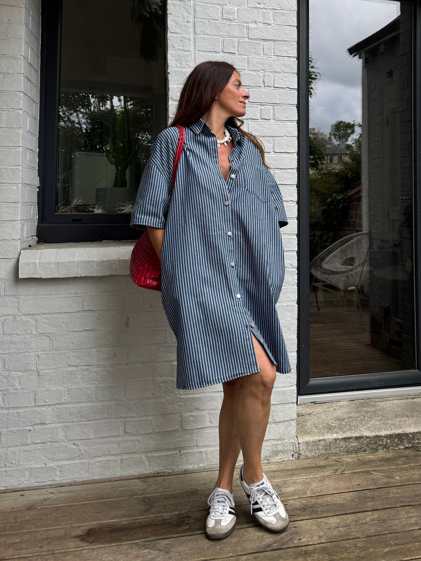 Robe JANA rayée bleue