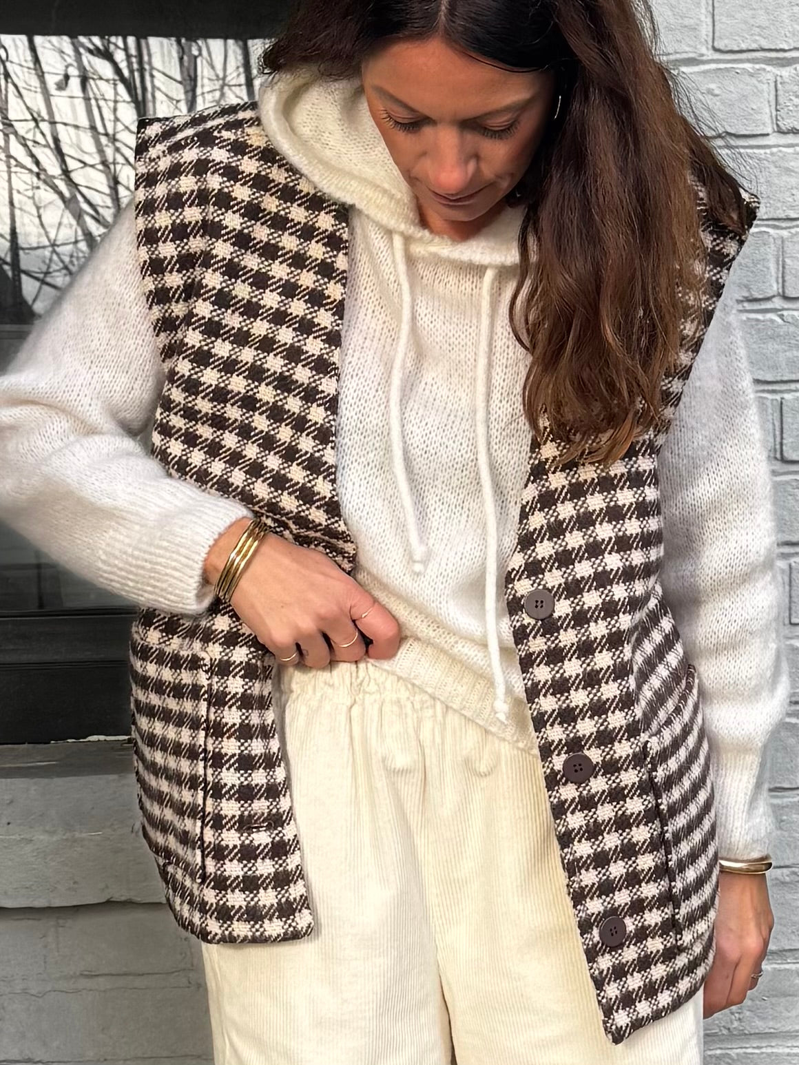 Veste MAX carreaux marron