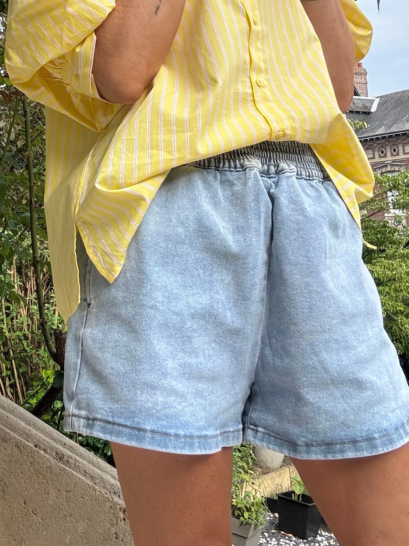 Short PACO denim bleu