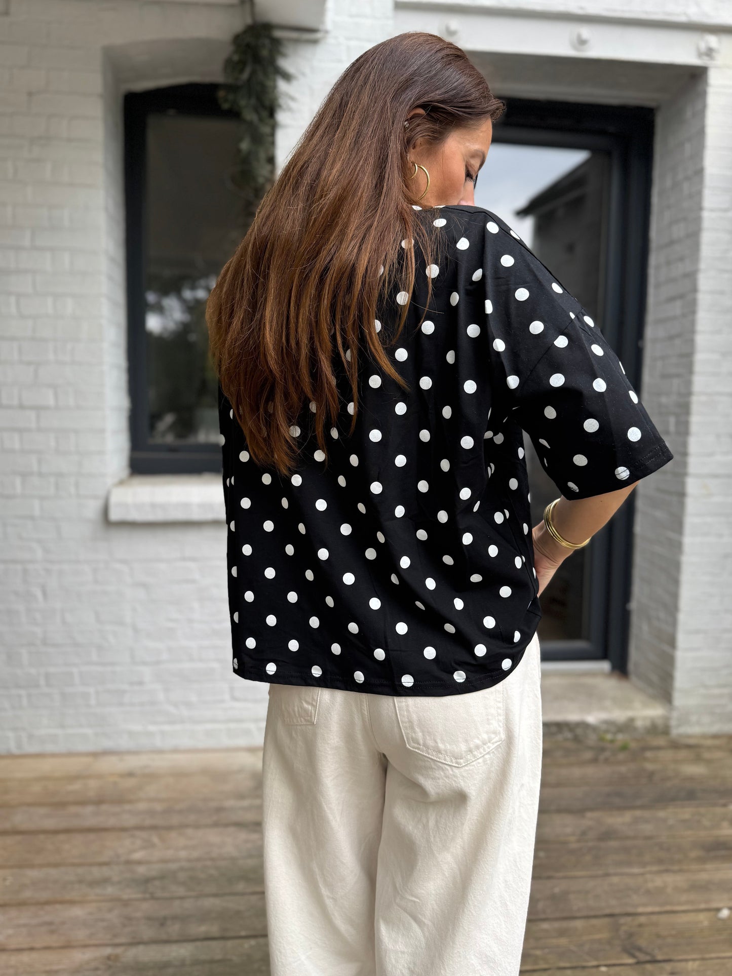 T-shirt COME noir à pois