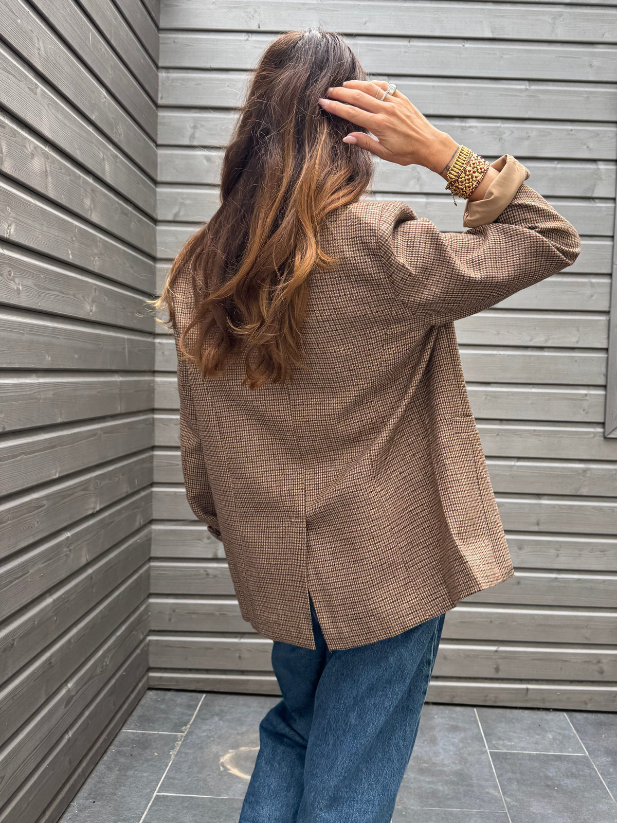 Blazer CLEM à carreaux marron