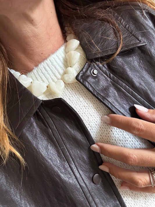 Collier HEART écru