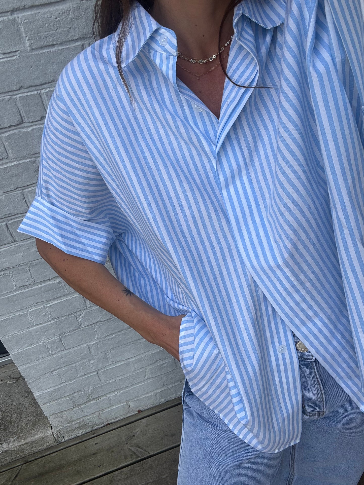 Chemise CAMILLE rayée bleue